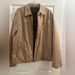 Polo Ralph Lauren thick Jacket Mens Sz M. Beige Khaki Tan Pony